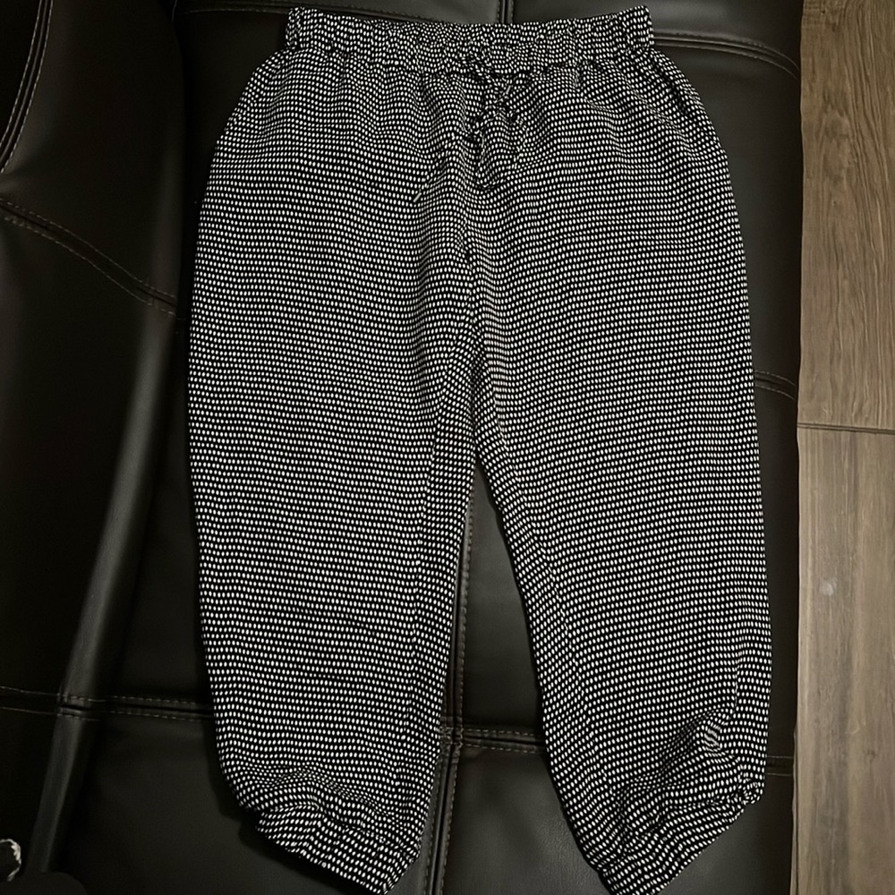 Haute Hippie Black Silk Polka Dot Pull On Pants